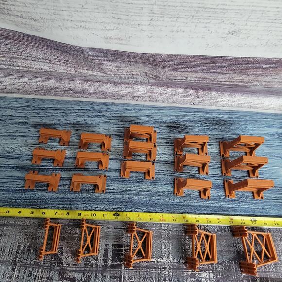 H.o scale maybe O bridge trusses 40 plus pcs incline and decline lt brown - Picture 8 of 13